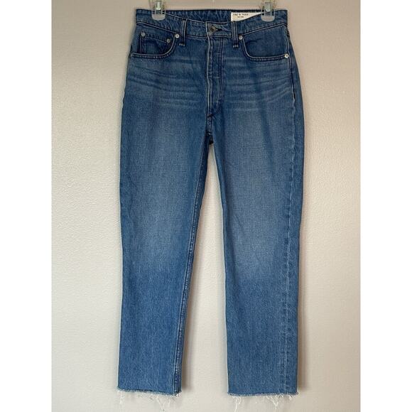 Rag & Bone Nina high-rise ankle cigarette jeans Poppy 27 Raw Hem Cropped Classic - Picture 2 of 15